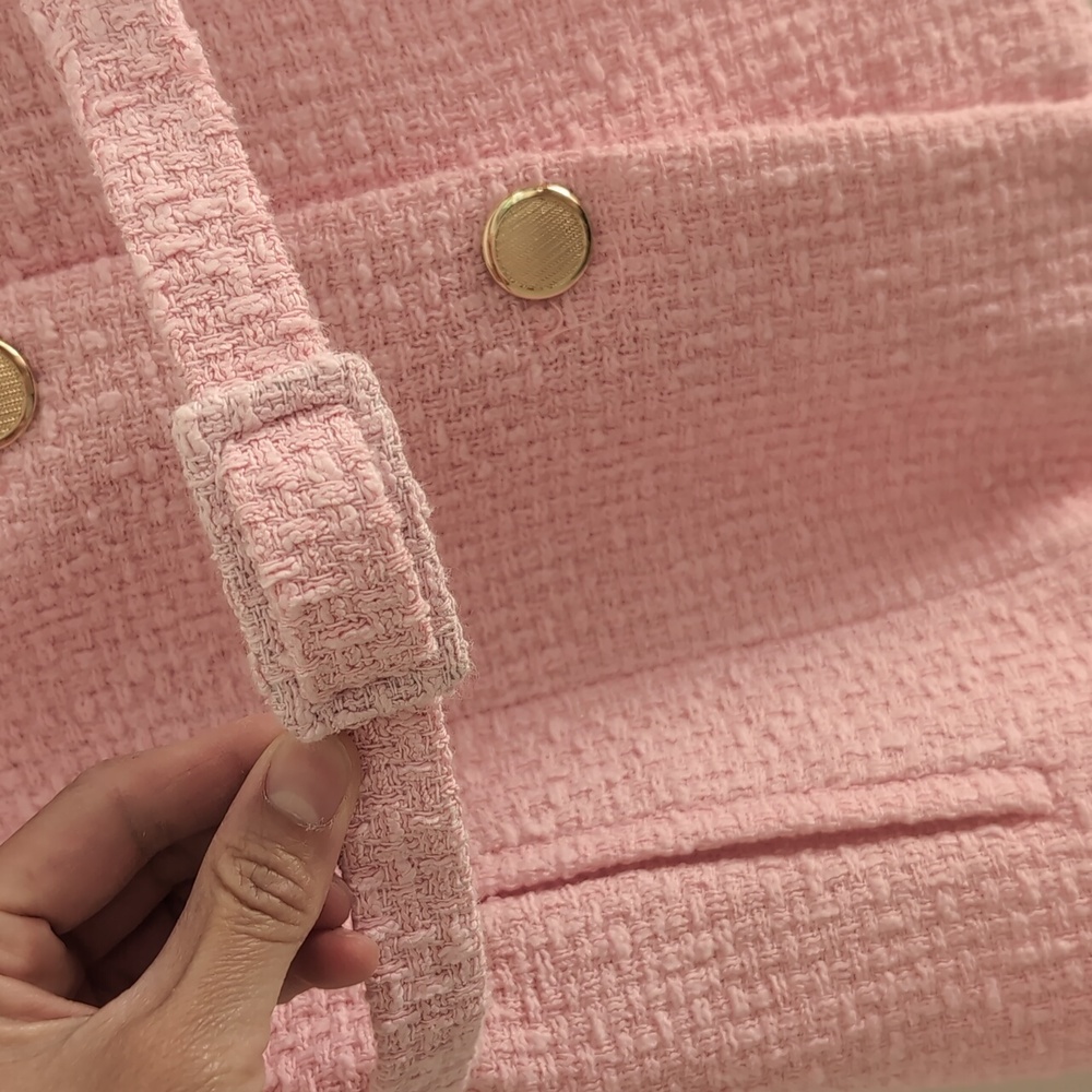 Zara Women Textured STRUCTURED BELTED VEST Pink M NWT - Picture 12 of 14